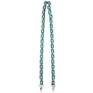 Msh Teal Square Link Acrylic Bag Strap